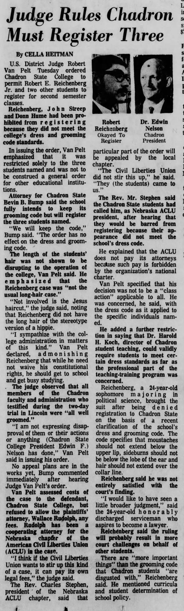Clipping from Lincoln Journal Star